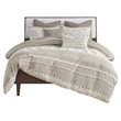 INK+IVY Mila 3-Piece Modern Cotton Printed Comforter Set with Chenille in Brown