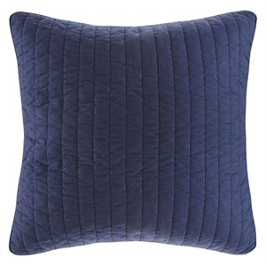 INK+IVY Farmhouse 100 Percent Cotton Quilted Euro Sham in Navy
