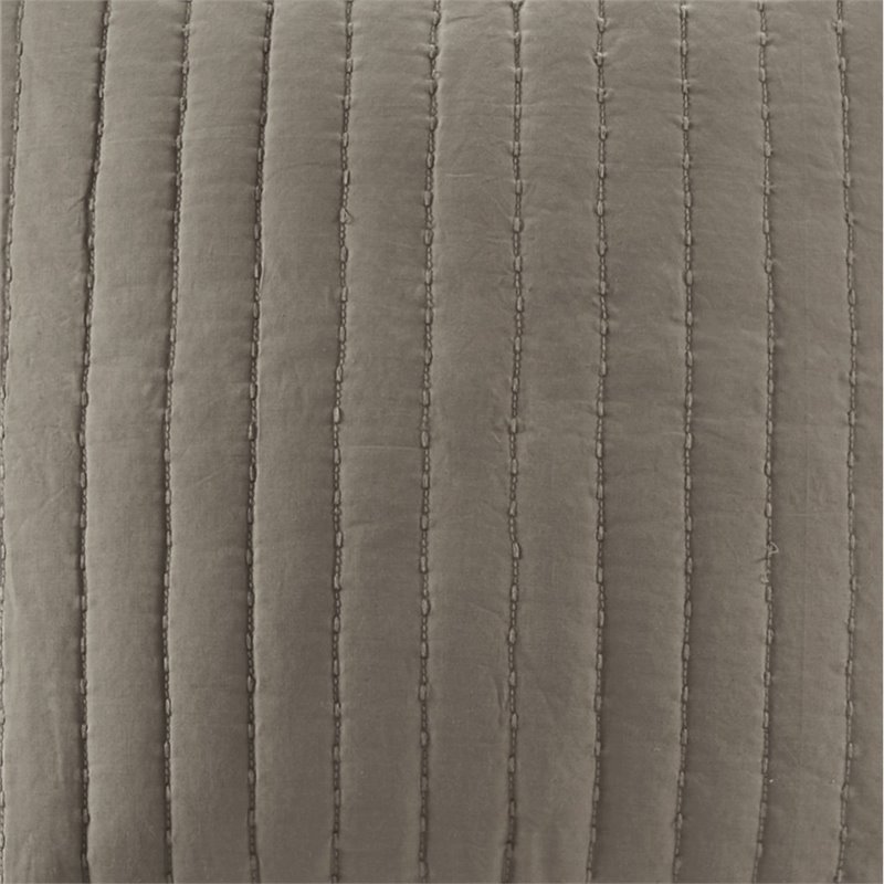INK+IVY Contemporary 100 Percent Cotton Quilted Euro Sham w/ Embroidery in Brown