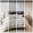 INK+IVY Rhea Mid-Century Cotton Clipped Jacquard Duvet Cover Mini Set in Ivory