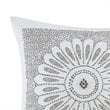 INK+IVY Sofia Square Cotton Percale Embroidered Decorative Pillow in Gray