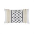 INK+IVY Bea Oblong Modern Cotton Embroidered Pillow in Ivory