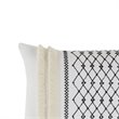 INK+IVY Bea Oblong Modern Cotton Embroidered Pillow in Ivory
