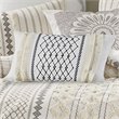 INK+IVY Bea Oblong Modern Cotton Embroidered Pillow in Ivory