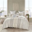 INK+IVY Bea Oblong Modern Cotton Embroidered Pillow in Ivory