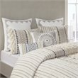 INK+IVY Bea Oblong Modern Cotton Embroidered Pillow in Ivory