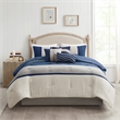 Madison Park Palisades 7-Piece Polyester Microsuede Comforter Set in Blue