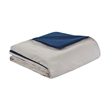 Madison Park Palisades 7-Piece Polyester Microsuede Comforter Set in Blue