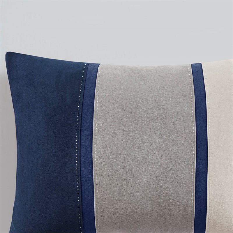 Madison Park Palisades 7-Piece Polyester Microsuede Comforter Set in Blue