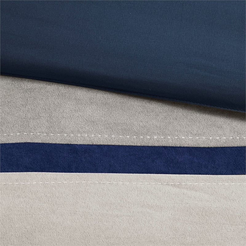 Madison Park Palisades 7-Piece Polyester Microsuede Comforter Set in Blue