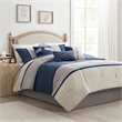 Madison Park Palisades 7-Piece Polyester Microsuede Comforter Set in Blue