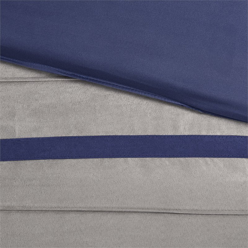 Madison Park Palmer 7-Piece Polyester Microsuede Comforter Set in Blue