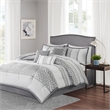 Madison Park Bennett 7-Piece Polyester Jacquard Comforter Set in Gray/Silver