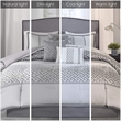 Madison Park Bennett 7-Piece Polyester Jacquard Comforter Set in Gray/Silver