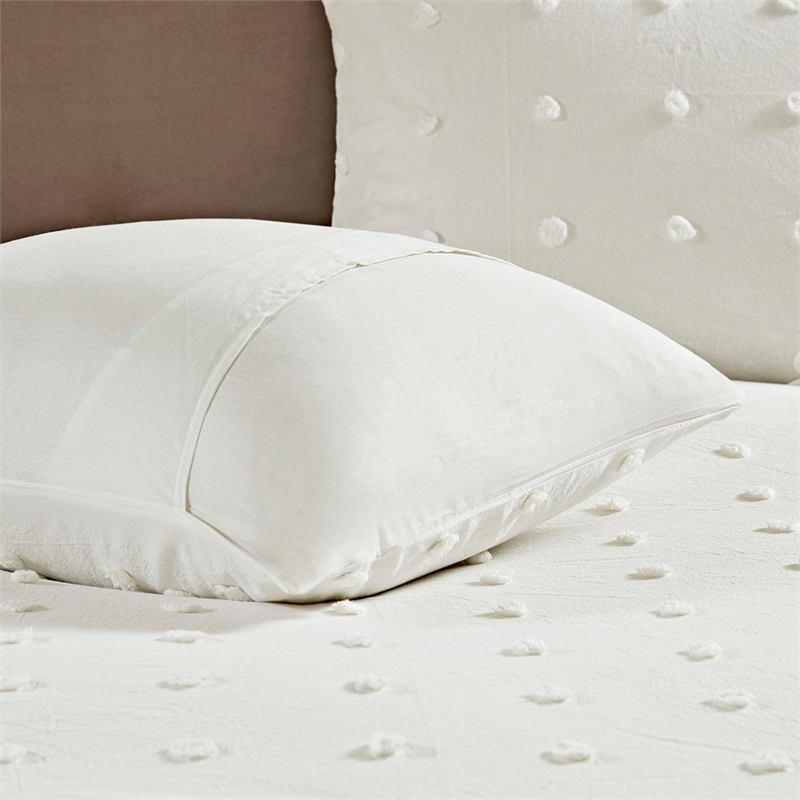 Urban Habitat Brooklyn 5-Piece Farmhouse Cotton Jacquard Duvet Cover Set - Ivory