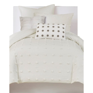 Urban Habitat Brooklyn 5-Piece Farmhouse Cotton Jacquard Duvet Cover Set - Ivory