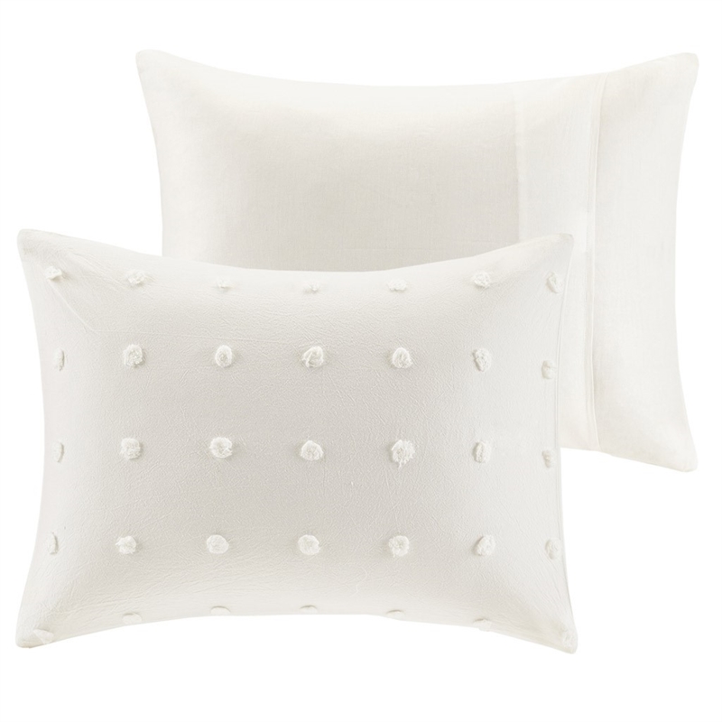 Urban Habitat Brooklyn 5-Piece Farmhouse Cotton Jacquard Duvet Cover Set - Ivory