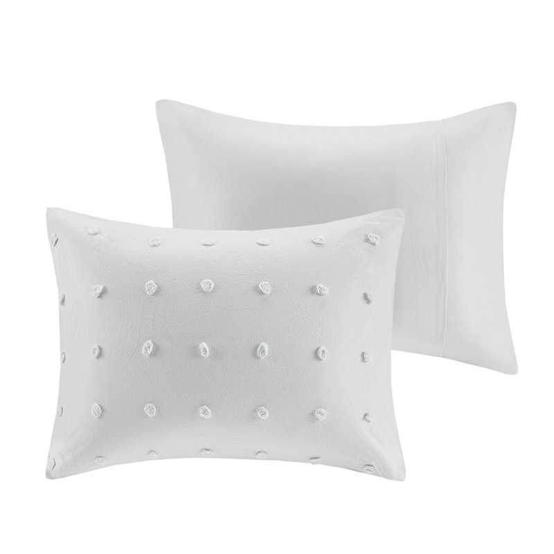 Urban Habitat Brooklyn 5-Piece Farmhouse Cotton Jacquard Duvet Cover Set in Gray