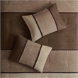Madison Park Palisades 7-Piece Polyester Solid Pieced Comforter Set in Brown