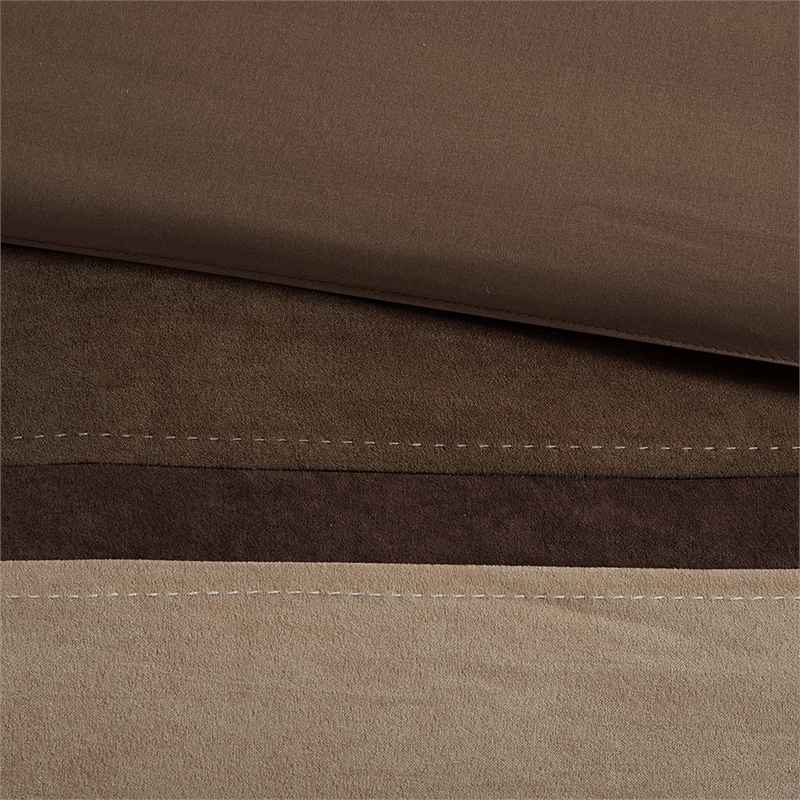 Madison Park Palisades 7-Piece Polyester Solid Pieced Comforter Set in Brown