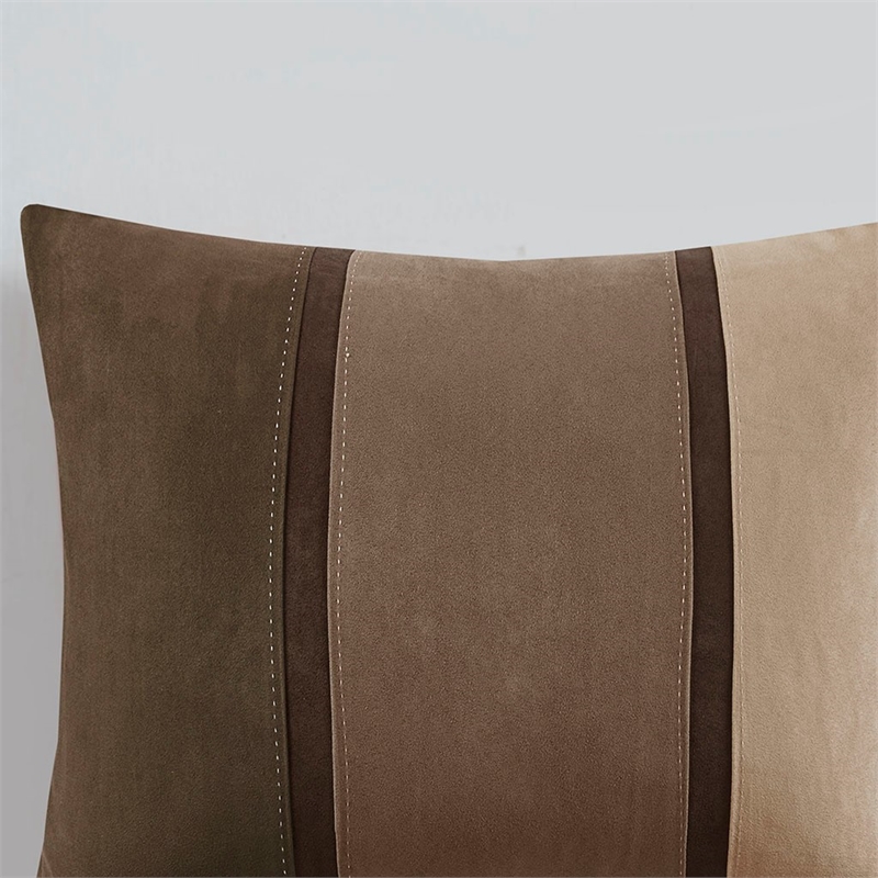 Madison Park Palisades 7-Piece Polyester Solid Pieced Comforter Set in Brown