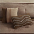 Madison Park Palisades 7-Piece Polyester Solid Pieced Comforter Set in Brown