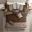 Madison Park Palisades 7-Piece Polyester Solid Pieced Comforter Set in Brown