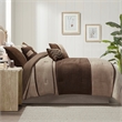 Madison Park Palisades 7-Piece Polyester Solid Pieced Comforter Set in Brown