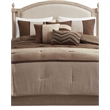 Madison Park Palisades 7-Piece Polyester Solid Pieced Comforter Set in Brown
