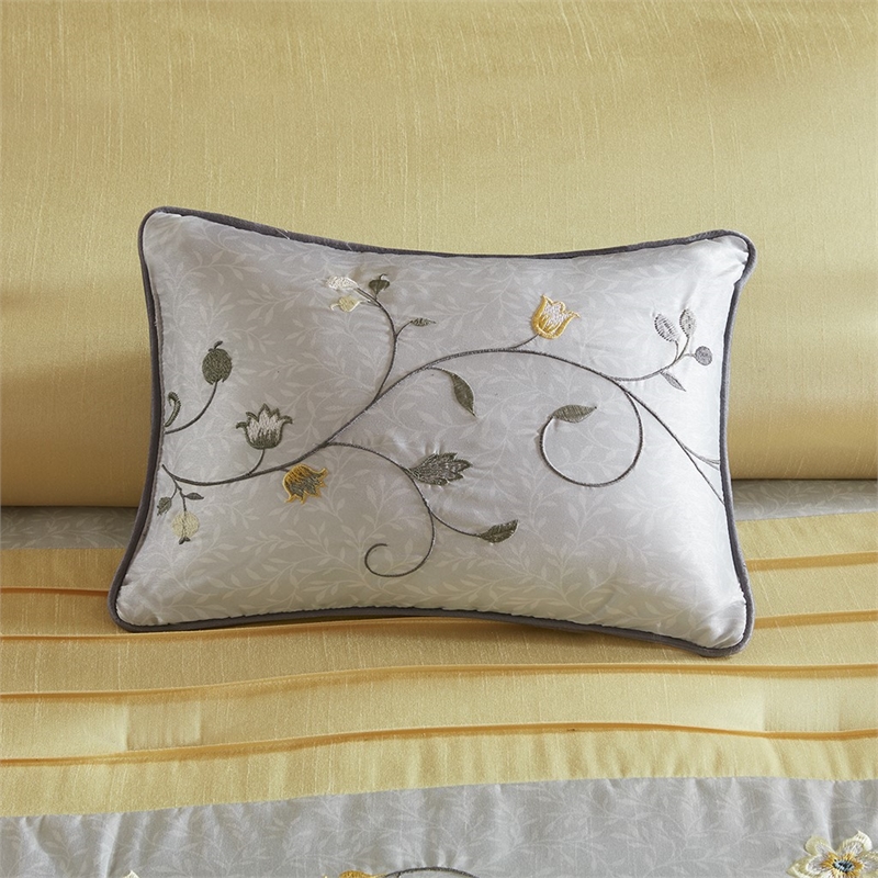 Madison Park Serene 7-Piece Fabric Embroidered Comforter Set in Yellow