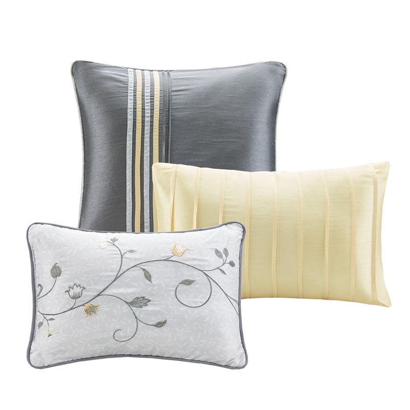 Madison Park Serene 7-Piece Fabric Embroidered Comforter Set in Yellow