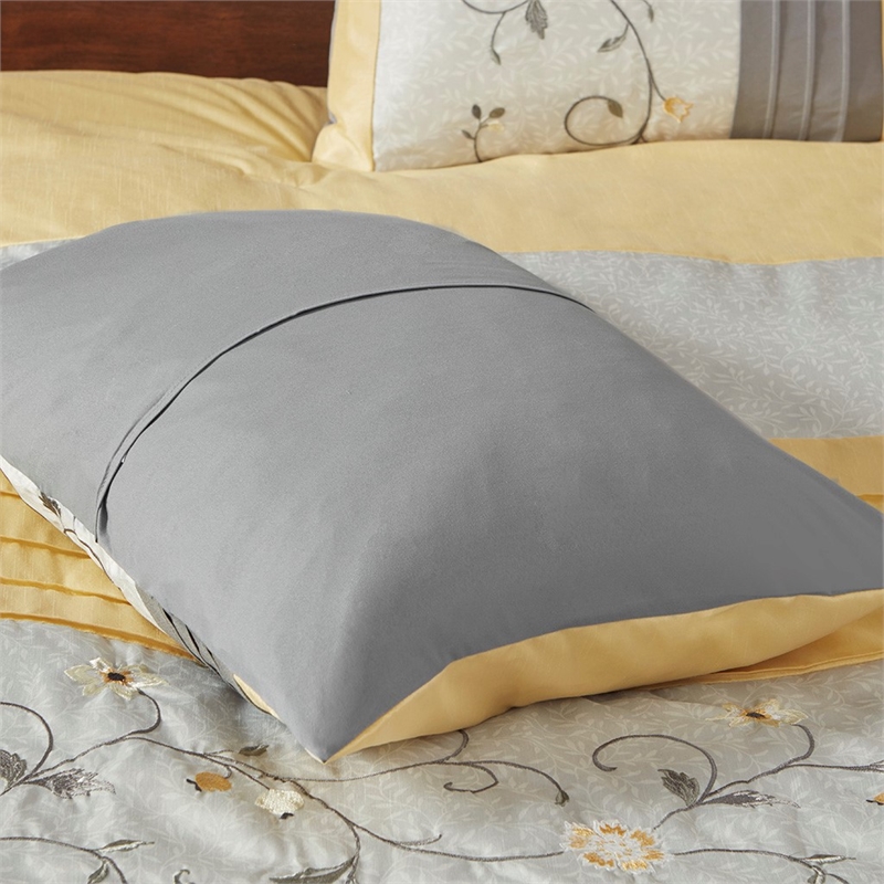 Madison Park Serene 7-Piece Fabric Embroidered Comforter Set in Yellow