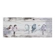 Madison Park Traditional MDF Wood Perched Birds Hand Painted Plank in Gray