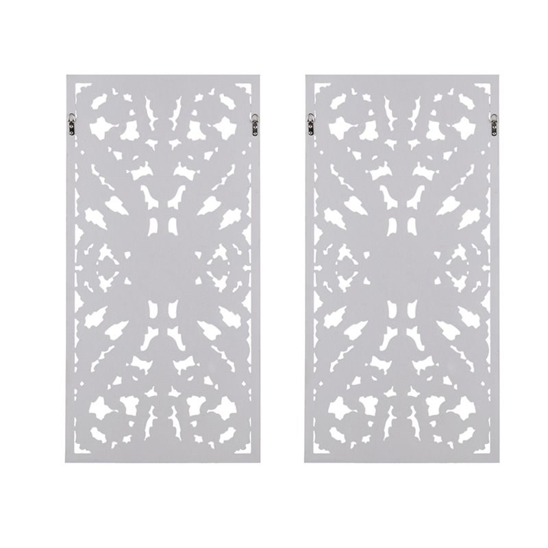 Madison Park Wood Botanical Panel Carved Wall Decor in White (Set of 2)