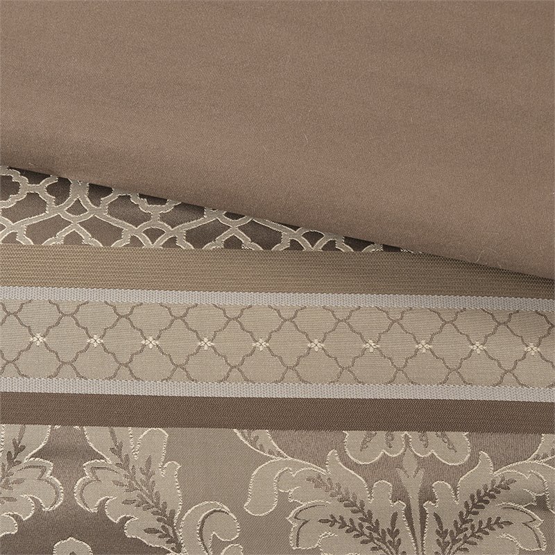 Madison Park Bellagio 7-Piece Jacquard Microfiber Comforter Set in Brown