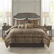 Madison Park Bellagio 7-Piece Jacquard Microfiber Comforter Set in Brown