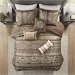 Madison Park Bellagio 7-Piece Jacquard Microfiber Comforter Set in Brown