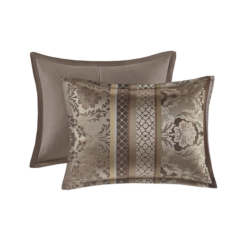 Madison Park Bellagio 7-Piece Jacquard Microfiber Comforter Set in Brown