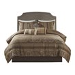 Madison Park Bellagio 7-Piece Jacquard Microfiber Comforter Set in Brown