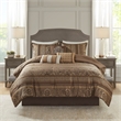 Madison Park Bellagio 7-Piece Polyester Jacquard Comforter Set in Brown