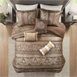 Madison Park Bellagio 7-Piece Polyester Jacquard Comforter Set in Brown