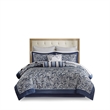 Madison Park Aubrey 12-Piece Polyester Jacquard Comforter Set in Navy
