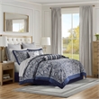 Madison Park Aubrey 12-Piece Polyester Jacquard Comforter Set in Navy