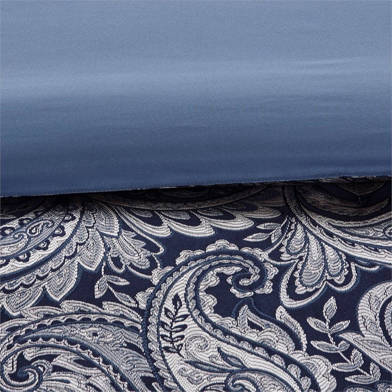 Madison Park Aubrey 12-Piece Polyester Jacquard Comforter Set in Navy