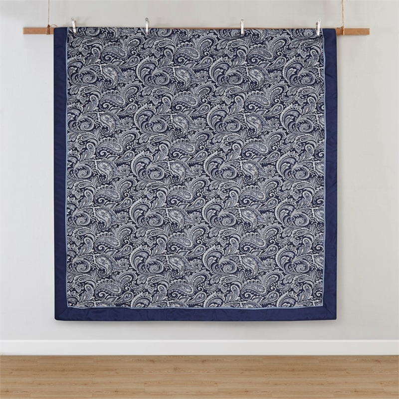 Madison Park Aubrey 12-Piece Polyester Jacquard Comforter Set in Navy