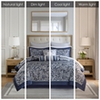 Madison Park Aubrey 12-Piece Polyester Jacquard Comforter Set in Navy