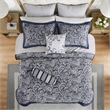 Madison Park Aubrey 12-Piece Polyester Jacquard Comforter Set in Navy
