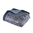 Madison Park Aubrey 12-Piece Polyester Jacquard Comforter Set in Navy