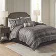 Madison Park Bellagio 7-Piece Polyester Jacquard Comforter Set in Gray