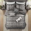 Madison Park Bellagio 7-Piece Polyester Jacquard Comforter Set in Gray